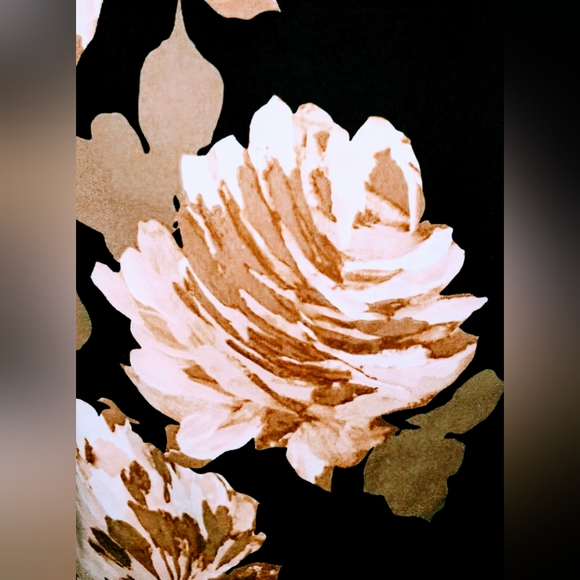 Liz Claiborne, Black Floral, Midi, Sheath Dress, Size 8, Pristine Condition - Picture 4 of 11